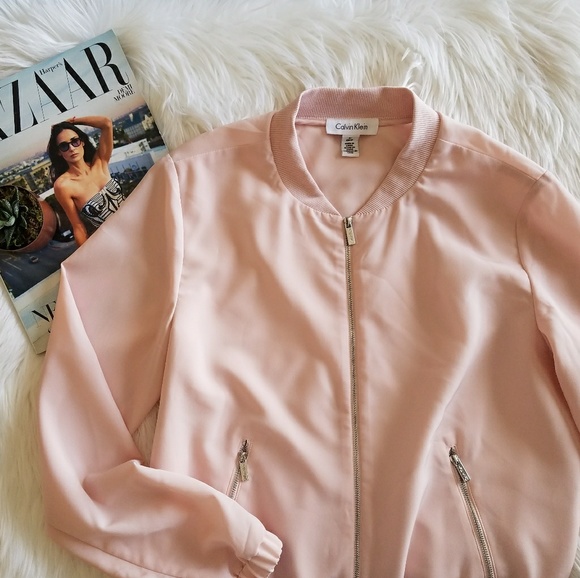 calvin klein pink bomber jacket